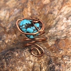 Adjustable Turquoise Howlite Ring